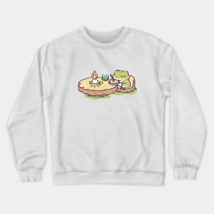 traveling frog eating lunch / tabi kaeru japanese mobile game Crewneck Sweatshirt